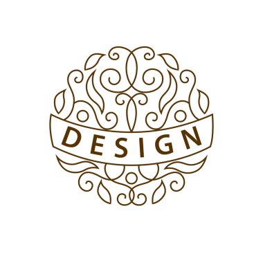 Monogram tasarım öğeleri İngilizce harfleri. Zarif hat Sanat logo tasarımı. İş işareti, kimlik Restoran, telif, butik, kafe, otel, Heraldic, takı, moda, şarap. Vektör çizim