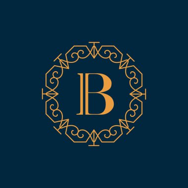 Monogram tasarım elementleri, zarif şablon. Zarif çizgi sanat logosu tasarımı. İş tabelası, Restoran, Kraliyet, Butik, Cafe, Otel, Heraldic, Mücevher, Moda, Şarap. Vektör illüstrasyonu