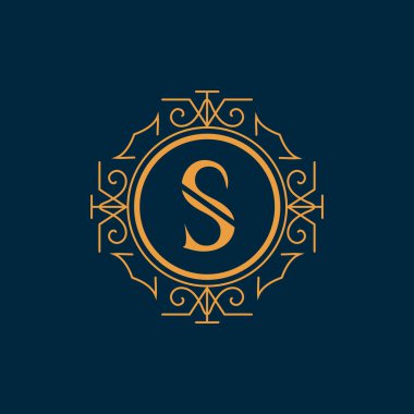 Monogram tasarım elementleri, zarif şablon. Zarif çizgi sanat logosu tasarımı. İş tabelası, Restoran, Kraliyet, Butik, Cafe, Otel, Heraldic, Mücevher, Moda, Şarap. Vektör illüstrasyonu