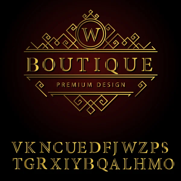 Monogram designelement, engelska bokstäver. Elegant linje art Logotypdesign. Business tecken, identitet för restaurang, Royalty, Boutique, Cafe, Hotell, heraldiska, smycken, mode, vin. Vektor illustration — Stock vektor