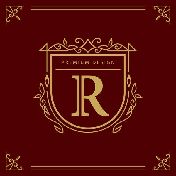 Monogram designové prvky, elegantní šablona. Elegantní design loga line art. Obchodní značka, identita pro restaurace, Royalty, Boutique, Cafe, Hotel, Heraldic, Jewelry, Móda, Víno. Vektorová ilustrace — Stockový vektor