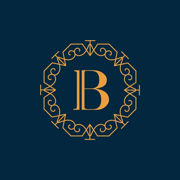 Elementi di design monogram, modello grazioso. Elegante linea d'arte logo design. Segno commerciale, identità per Ristorante, Royalty, Boutique, Cafe, Hotel, Araldica, Gioielli, Moda, Vino. Illustrazione vettoriale — Vettoriale Stock