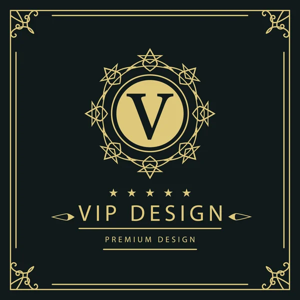 Eléments de conception monogramme, modèle gracieux. Design élégant de logo d'art de ligne. Signe d'entreprise, identité pour Restaurant, Redevance, Boutique, Café, Hôtel, Héraldique, Bijoux, Mode, Vin. Illustration vectorielle — Image vectorielle