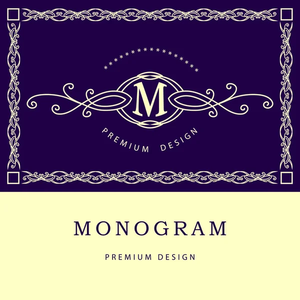 Monogram designové prvky, elegantní šablona. Elegantní design loga line art. Obchodní značka, identita pro restaurace, Royalty, Boutique, Cafe, Hotel, Heraldic, Jewelry, Móda, Víno. Vektorová ilustrace — Stockový vektor