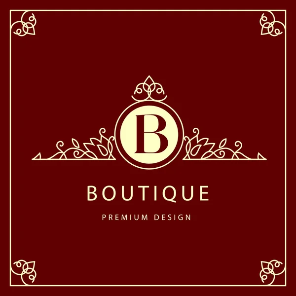 Monogram design elementen, sierlijke sjabloon. Elegante lijn art logo ontwerp. Zakelijk teken, identiteit voor Restaurant, Royalty, Boutique, Cafe, Hotel, Heraldic, Jewelry, Fashion, Wine. Vectorillustratie — Stockvector