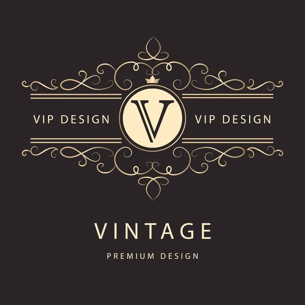 Monogram designové prvky, elegantní šablona. Elegantní design loga line art. Obchodní značka, identita pro restaurace, Royalty, Boutique, Cafe, Hotel, Heraldic, Jewelry, Móda, Víno. Vektorová ilustrace — Stockový vektor