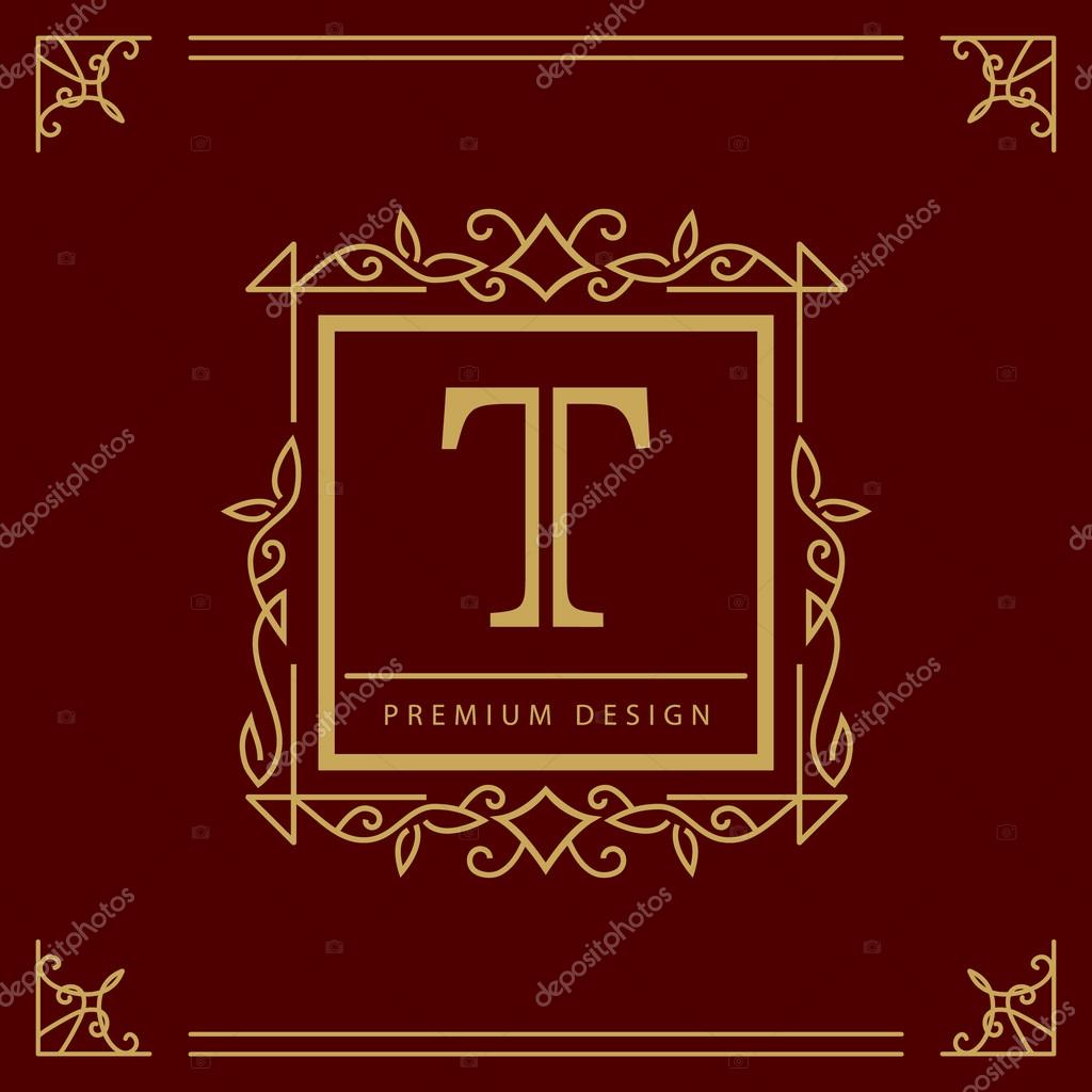 Vector illustration of Monogram design elements, graceful template. Elegant line art logo design. Business sign, identity for Restaurant, Royalty, Boutique, Cafe, Hotel, Heraldic, Jewelry, Fashion, Wine.