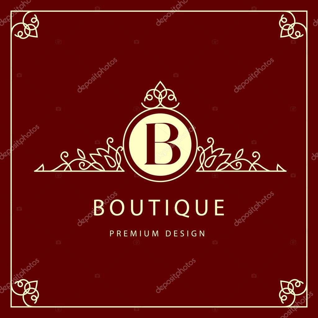 Vector illustration of Monogram design elements, graceful template. Elegant line art logo design. Business sign, identity for Restaurant, Royalty, Boutique, Cafe, Hotel, Heraldic, Jewelry, Fashion, Wine.