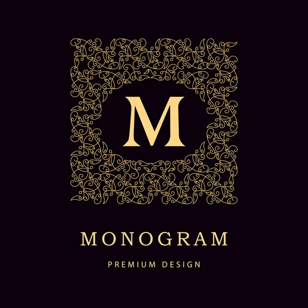 Eléments de conception monogramme, modèle gracieux. Design élégant de logo d'art de ligne. Signe d'entreprise, identité pour Restaurant, Redevance, Boutique, Café, Hôtel, Héraldique, Bijoux, Mode, Vin. Illustration vectorielle — Image vectorielle