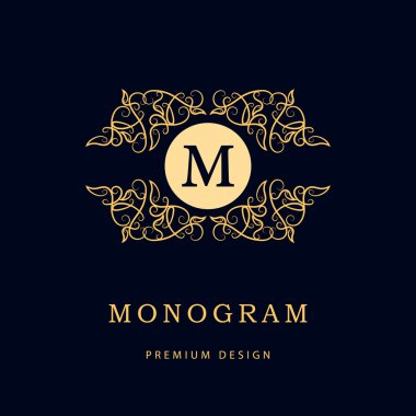 Monogram design elements, graceful template. Elegant line art logo design. Business sign, identity for Restaurant, Royalty, Boutique, Cafe, Hotel, Heraldic, Jewelry, Fashion. Vector illustration