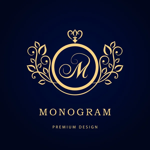 Monogram designové prvky, elegantní šablona. Elegantní design loga line art. Obchodní značka, identita pro restaurace, Royalty, Boutique, Cafe, Hotel, Heraldic, Jewelry, Móda, Víno. Vektorová ilustrace Stock Vektory