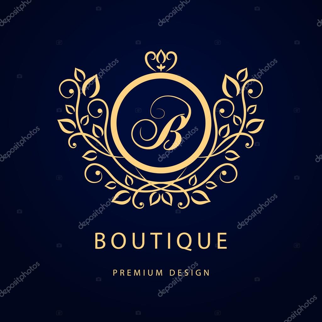 Vector illustration of Monogram design elements, graceful template. Elegant line art logo design. Business sign, identity for Restaurant, Royalty, Boutique, Cafe, Hotel, Heraldic, Jewelry, Fashion, Wine.