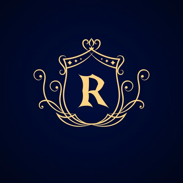 Monograma elementos de design, modelo gracioso. Design de logotipo de arte linha elegante. Sinal de negócios, identidade para Restaurante, Royalty, Boutique, Café, Hotel, Heráldico, Jóias, Moda. Ilustração vetorial —  Vetores de Stock