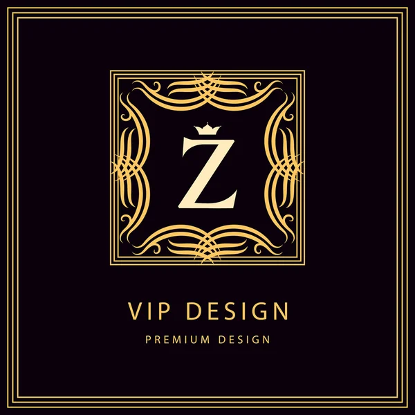 Monogram design elements, graceful template. Calligraphic elegant line art logo design. Emblem Letter Z. Business sign for Royalty, Boutique, Cafe, Hotel, Heraldic, Jewelry, Wine. Vector illustration — Wektor stockowy