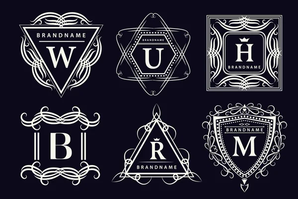 Monogram design elements, graceful template. Calligraphic elegant line art logo design. Emblem Letters. Business sign for Royalty, Boutique, Cafe, Hotel, Heraldic, Jewelry, Wine. Vector illustration — Wektor stockowy