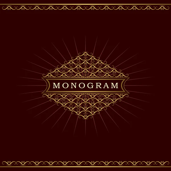 Monograma elementos de design, modelo gracioso. Caligráfico elegante linha arte logotipo design. Um emblema vintage. Sinal de negócios para Royalty, Boutique, Café, Hotel, Heráldico, Jóias, Vinho. Ilustração vetorial —  Vetores de Stock