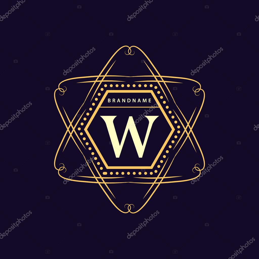 Vector illustration of Monogram design elements, graceful template. Calligraphic elegant line art logo design. Letter W. Business sign for Royalty, Boutique, Cafe, Hotel, Heraldic, Jewelry, Wine.