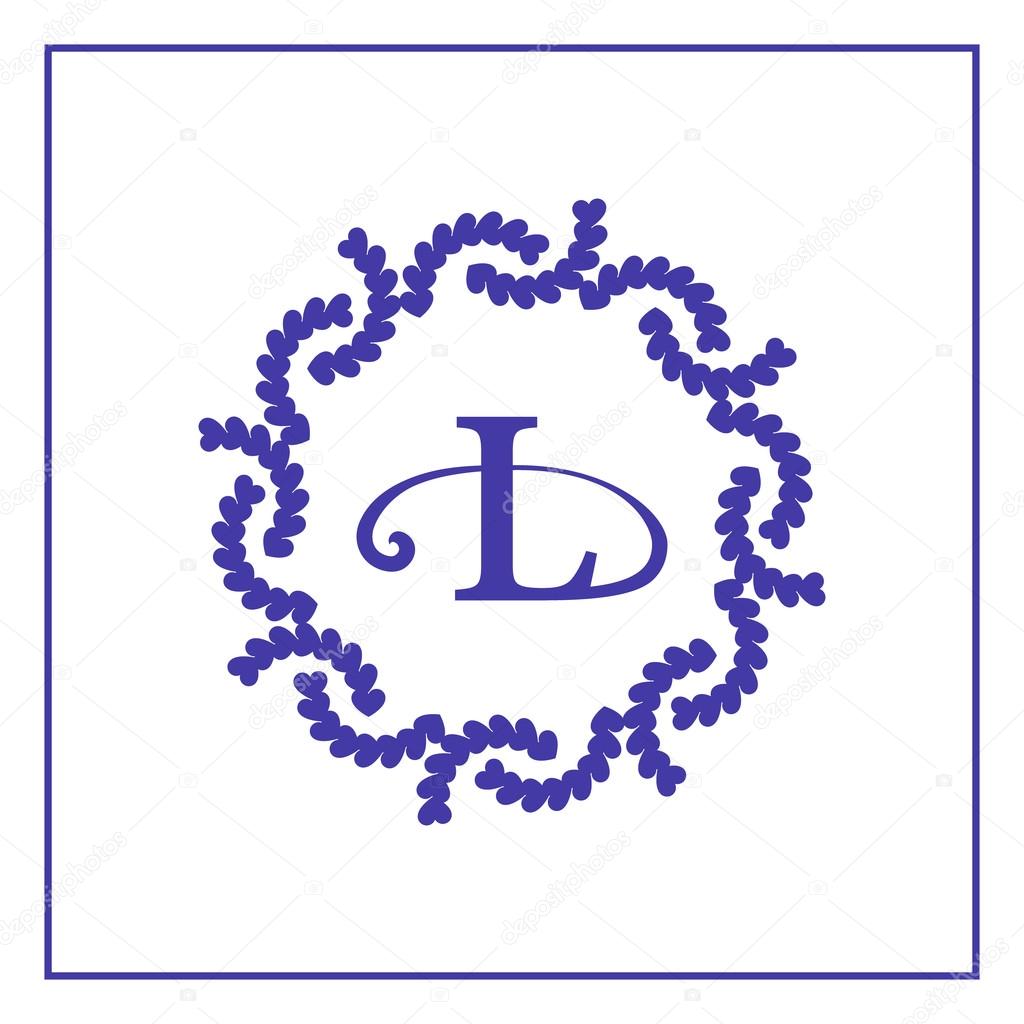 Vector illustration of Monogram design elements, graceful template. Calligraphic elegant line art logo design. Letter emblem L. Business sign for Royalty, Boutique, Cafe, Hotel, Heraldic, Jewelry, Wine.