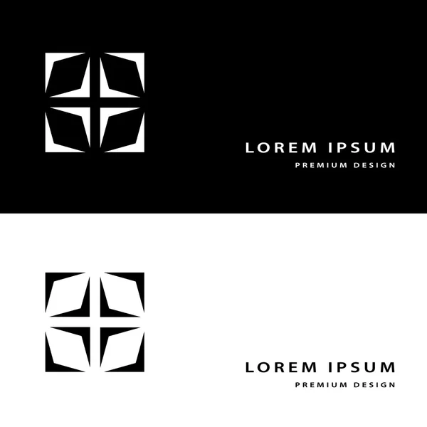 Creative icon monogram design elements with business card graceful template. Elegant line art abstract logo design. Corporate company emblem luxury style. Fashion sign symbol. Vector illustration — Stock Vector