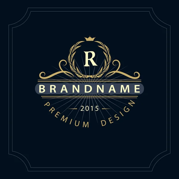 Monogram design elements, graceful template. Calligraphic elegant line art logo design. Letter emblem R for Royalty, business card, Boutique, Hotel, Restaurant, Cafe, Jewelry. Vector illustration Stock Illustration
