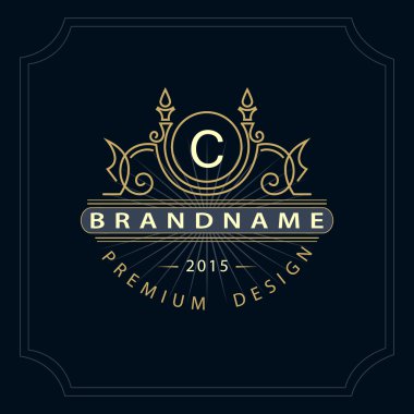 Monogram design elements, graceful template. Calligraphic elegant line art logo design. Letter emblem C for Royalty, business card, Boutique, Hotel, Restaurant, Cafe, Jewelry. Vector illustration