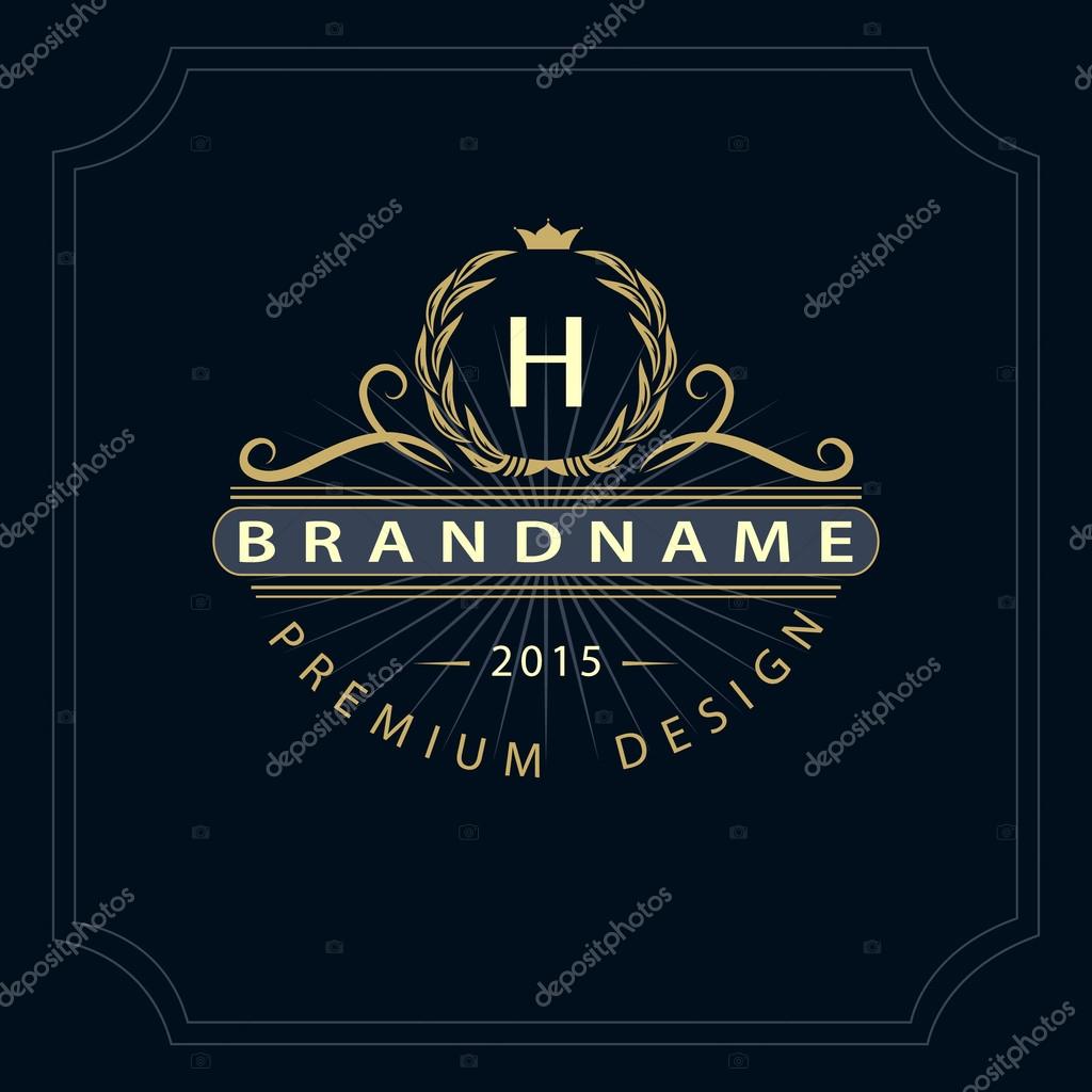 Vector illustration of Monogram design elements, graceful template. Calligraphic elegant line art logo design. Letter emblem H for Royalty, business card, Boutique, Hotel, Restaurant, Cafe, Jewelry.
