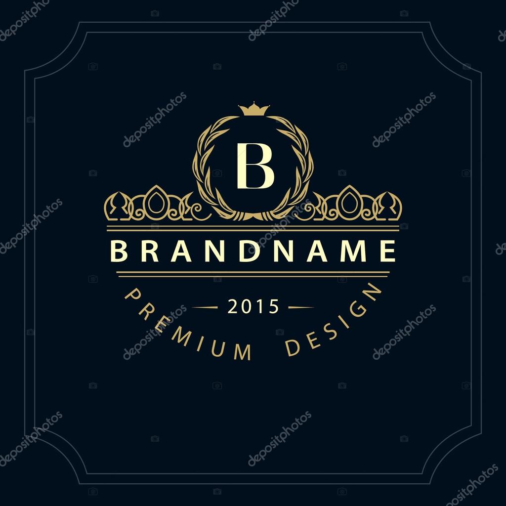 Vector illustration of Monogram design elements, graceful template. Calligraphic elegant line art logo design. Letter emblem B for Royalty, business card, Boutique, Hotel, Restaurant, Cafe, Jewelry.