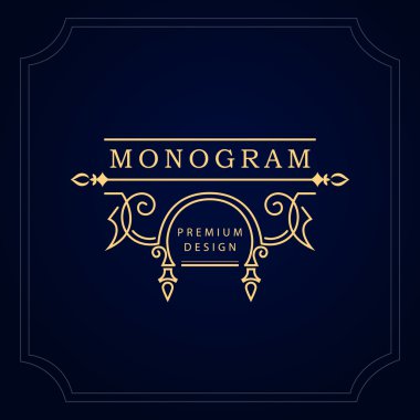 Monogram design elements, graceful template. Calligraphic elegant line art logo design. Emblem for Royalty, business card, Boutique, Hotel, Restaurant, Cafe, Jewelry. Vector illustration