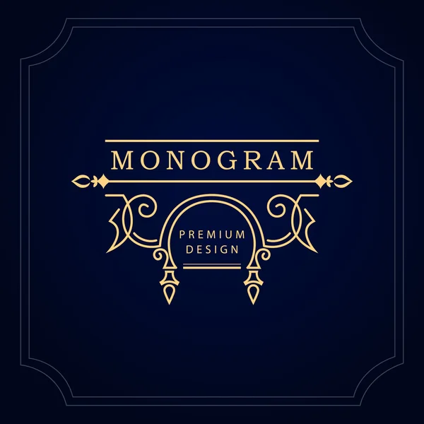 Monogram design elements, graceful template. Calligraphic elegant line art logo design. Emblem for Royalty, business card, Boutique, Hotel, Restaurant, Cafe, Jewelry. Vector illustration — ストックベクタ