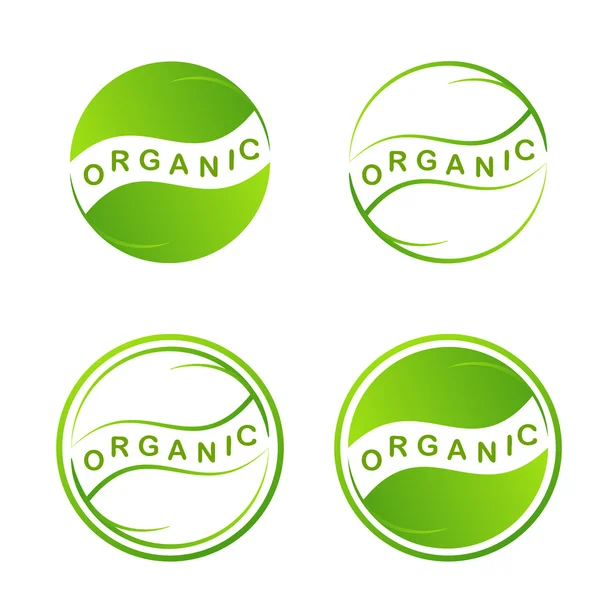 Abstraktní zelený list logo. Rostlina web ikony izolované na bílém pozadí. Grafické symboly eco Design v kruzích. Šablona návrhu Eco. Kreativní koncept ekologie organických potravin. Vektorové ilustrace — Stockový vektor