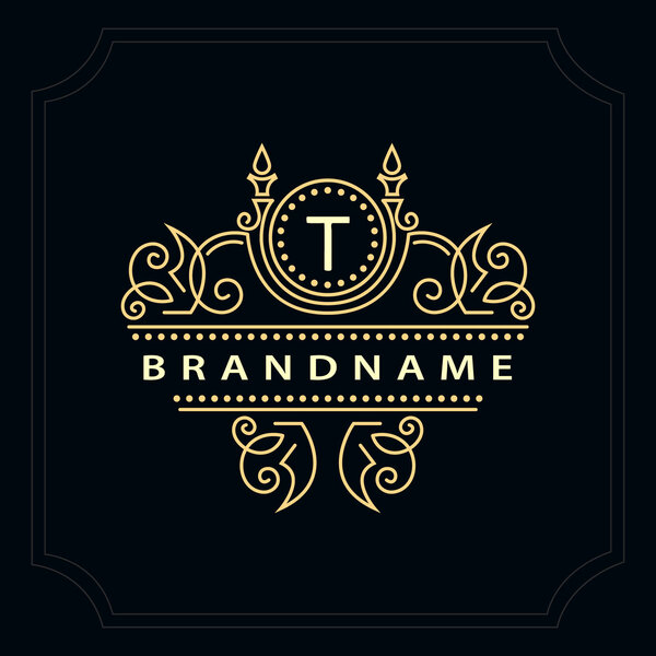 Monogram design elements, graceful template. Calligraphic elegant line art logo design. Letter emblem T for Royalty, business card, Boutique, Hotel, Restaurant, Cafe, Jewelry. Vector illustration