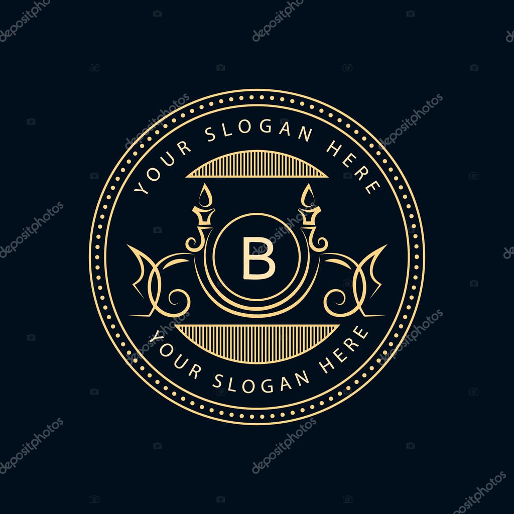 Vector illustration of Monogram design elements, graceful template. Calligraphic elegant line art logo design. Letter sign emblem B for Royalty, business card, Boutique, Hotel, Restaurant, Cafe, Jewelry