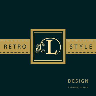 Monogram design elements, graceful template. Calligraphic elegant line art logo design. Letter emblem sign L for Royalty, business card, Boutique, Hotel, Restaurant, Cafe, Jewelry. Vector illustration