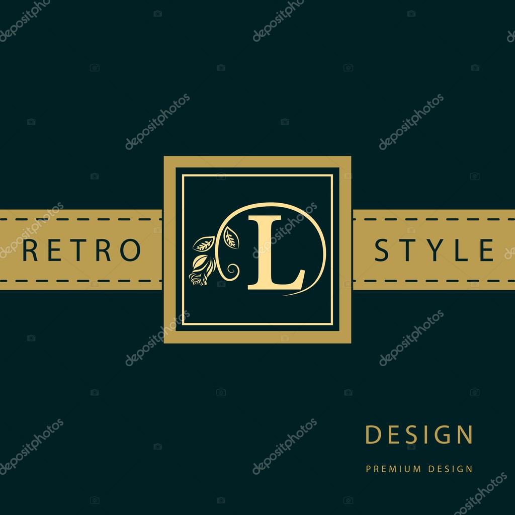 Vector illustration of Monogram design elements, graceful template. Calligraphic elegant line art logo design. Letter emblem sign L for Royalty, business card, Boutique, Hotel, Restaurant, Cafe, Jewelry