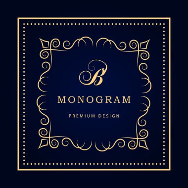 Monogram design elements, graceful template. Calligraphic elegant line art logo design. Letter emblem sign B for Royalty, business card, Boutique, Hotel, Restaurant, Cafe, Jewelry. Vector illustration