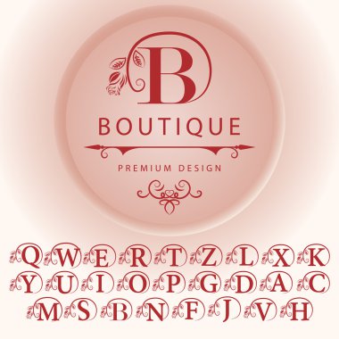 Monogram design elements, English letters. Calligraphic elegant line art logo design.  Business sign, identity for Restaurant, Royalty, Boutique, Hotel, Heraldic, Jewelry, Fashion. Vector illustration