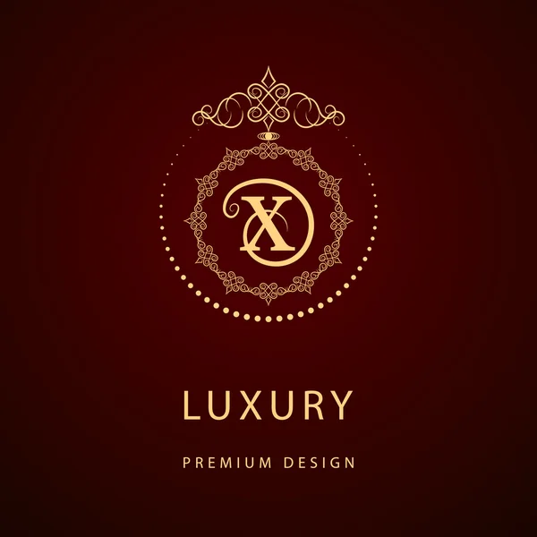 Monogram design elements, graceful template. Calligraphic elegant line art logo design. Letter emblem sign X for Royalty, business card, Boutique, Hotel, Restaurant, Cafe, Jewelry. Vector illustration — Stockový vektor