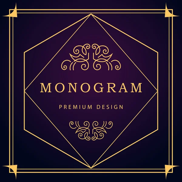 Monogram design elements, graceful template. Calligraphic elegant line art logo design. Letter emblem sign for Royalty, business card, Boutique, Hotel, Restaurant, Cafe, Jewelry. Vector illustration — 스톡 벡터