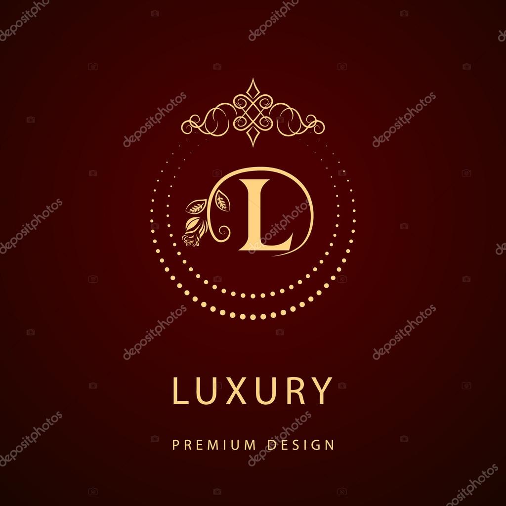 Vector illustration of Monogram design elements, graceful template. Calligraphic elegant line art logo design. Letter emblem sign L for Royalty, business card, Boutique, Hotel, Restaurant, Cafe, Jewelry