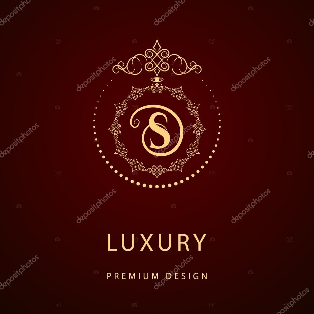 Vector illustration of Monogram design elements, graceful template. Calligraphic elegant line art logo design. Letter emblem sign S for Royalty, business card, Boutique, Hotel, Restaurant, Cafe, Jewelry
