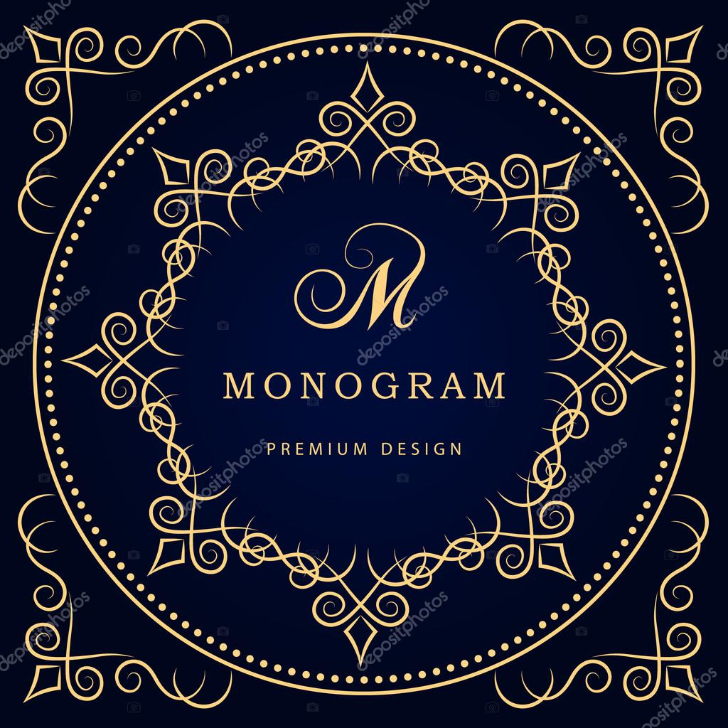 Vector illustration of Monogram design elements, graceful template. Calligraphic elegant line art logo design. Letter emblem sign M for Royalty, business card, Boutique, Hotel, Restaurant, Cafe, Jewelry