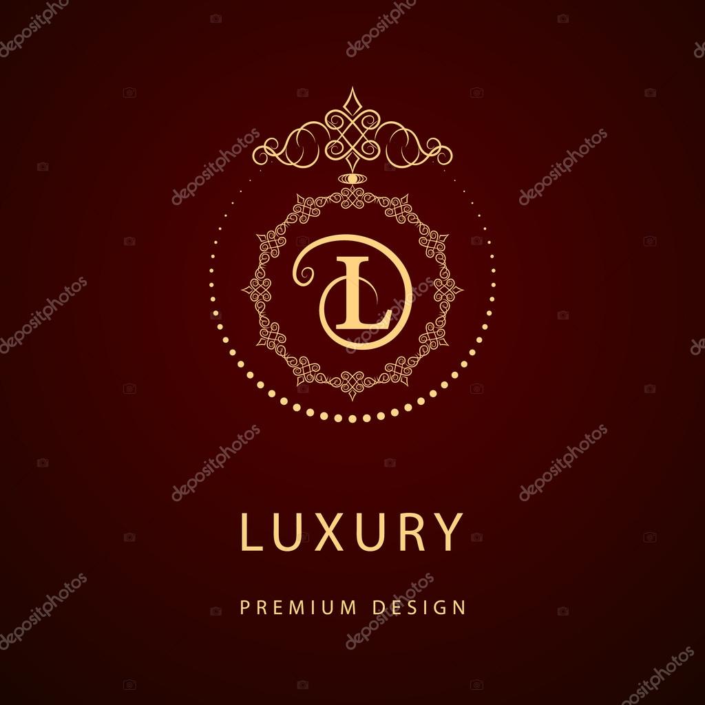 Vector illustration of Monogram design elements, graceful template. Calligraphic elegant line art logo design. Letter emblem sign L for Royalty, business card, Boutique, Hotel, Restaurant, Cafe, Jewelry