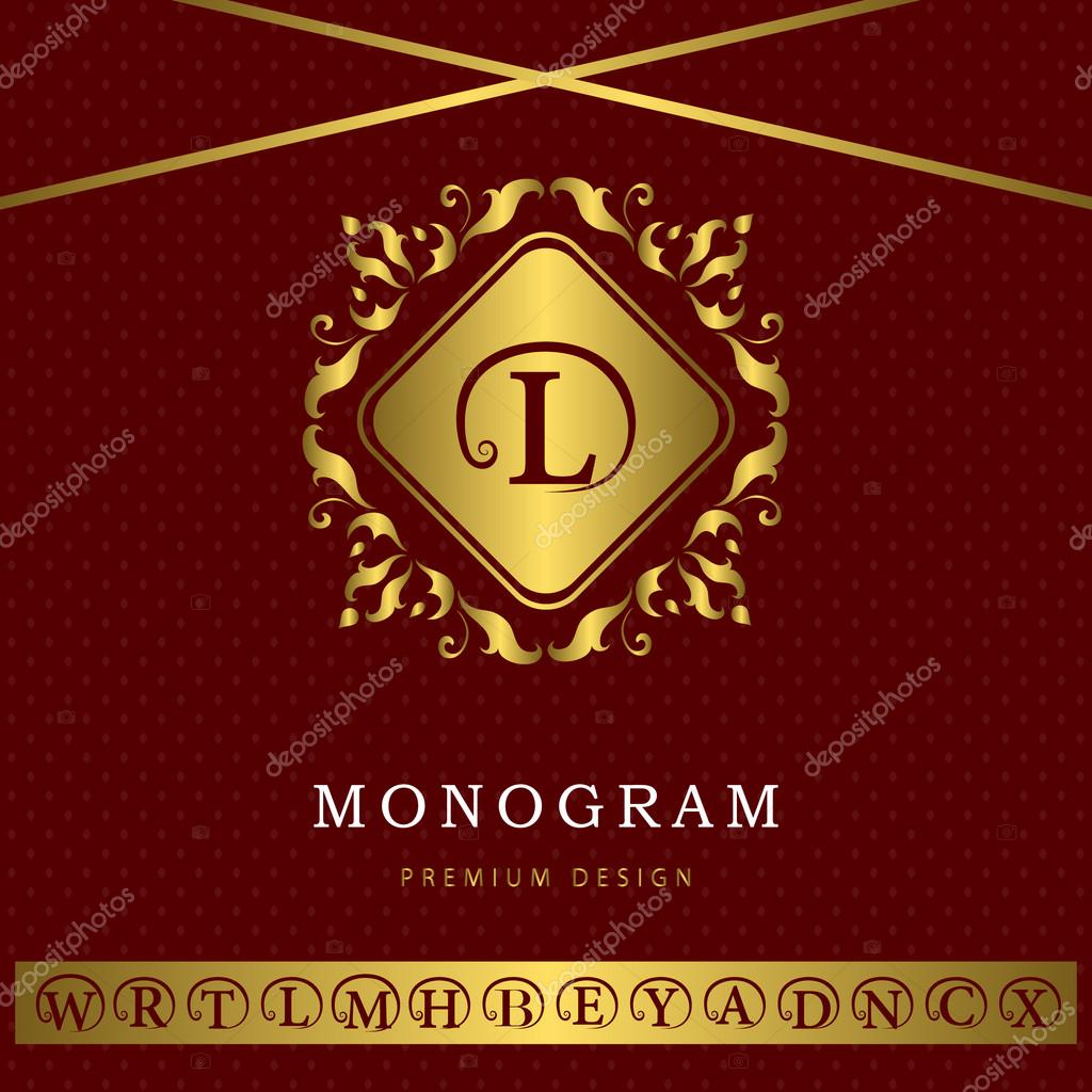 Vector illustration of Monogram design elements, graceful template. Calligraphic elegant line art logo design. Letter gold emblem L for Royalty, business card, Boutique, Hotel, Restaurant, Cafe, Jewelry