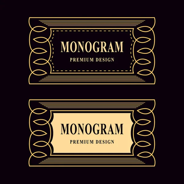 Monogram design elements, graceful template. Luxury vintage frame. Calligraphic elegant line art logo design for business cards, Royalty, Boutique, Cafe, Hotel, Heraldic, Jewelry. Vector illustration — Stok Vektör