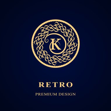 Monogram design elements, graceful template. Calligraphic Elegant line art logo design Letter emblem K identity for Restaurant, Royalty, Boutique, Cafe, Hotel, Heraldic, Jewelry, Fashion, Wine. Vector