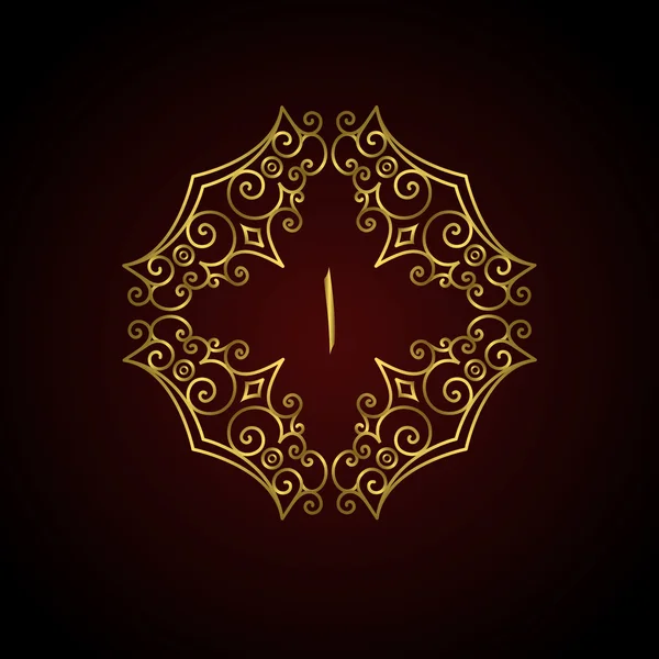 Arabic Symbol Letter A. Calligraphic Monogram vintage frame. Luxury Elegant logo art design, graceful template emblem. Insignia or Logotype. Business sign, identity, label, badge, Cafe, Hotel. Vector — 스톡 벡터