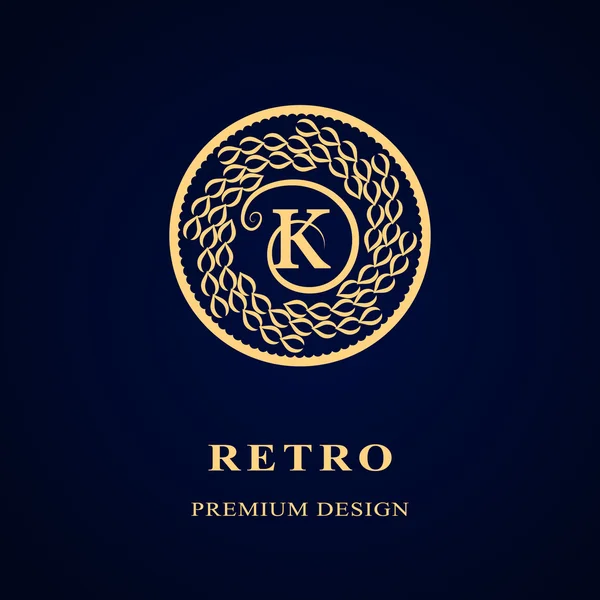 Monogram design elements, graceful template. Calligraphic Elegant line art logo design Letter emblem K identity for Restaurant, Royalty, Boutique, Cafe, Hotel, Heraldic, Jewelry, Fashion, Wine. Vector — Stock vektor