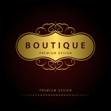 Monogram tasarım elementleri, zarif şablon. Zarif çizgi sanat logosu tasarımı. İş tabelası, Restoran, Kraliyet, Butik, Cafe, Otel, Heraldic, Mücevher, Moda, Şarap. Vektör illüstrasyonu