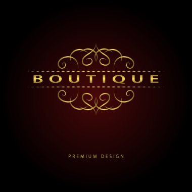 Monogram tasarım elementleri, zarif şablon. Zarif çizgi sanat logosu tasarımı. İş tabelası, Restoran, Kraliyet, Butik, Cafe, Otel, Heraldic, Mücevher, Moda, Şarap. Vektör illüstrasyonu