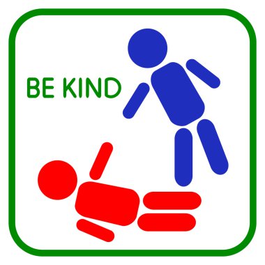 Be kind. Sign Help. Graphic design love, human touch, support, care, kindness, empathy, compassion. Icon Help on a white background. Vector illustration